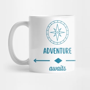 Adventure Awaits Blue Mug